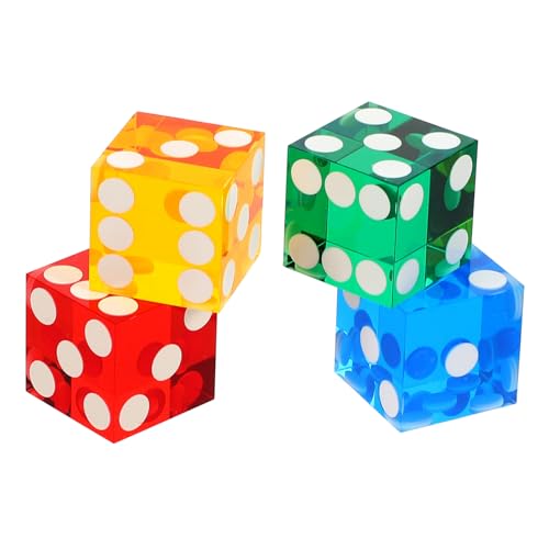 VICASKY 4 Stück Teiliges Präzisionswürfel aus Acryl Robuste Eckige Spielwürfel in Zufälligen Farben Langlebig Leicht und Farbecht für Party und Brettspiele Zufällige Farbe Zufällige Farbe VICASKY 4 Stück Teiliges Präzisionswürfel aus Acryl Robuste Eckige Spielwürfel in Zufälligen Farben Langlebig Leicht und Farbecht für Party und Brettspiele Zufällige Farbe Zufällige Farbe von VICASKY