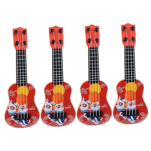 VICASKY 4 Stück Ukulele Kidcraft-spielset Mini Dekorative Kindergitarre Dekoratives Gitarrenmodell Kindergitarre Für Kinder Fotografie Requisiten Gitarrenmodell Musical Spielzeug Rot Abs von VICASKY