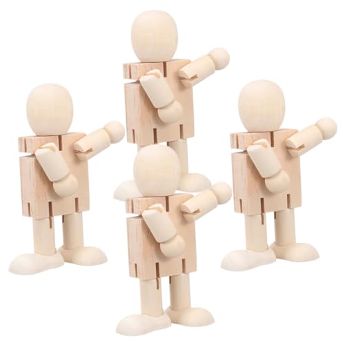 VICASKY 4 Stück Unvollendete Holzfigur Roboter zum Bemalen DIY Holzpuppe Kreatives Bastelspielzeug für Handbemalte Holzroboter Deko und Pädagogisches Geschenk VICASKY 4 Stück Unvollendete Holzfigur Roboter zum Bemalen DIY Holzpuppe Kreatives Bastelspielzeug für Handbemalte Holzroboter Deko und Pädagogisches Geschenk von VICASKY