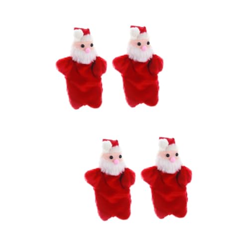 VICASKY 4 Stück Weihnachtspuppe Für Kinder Fingerspielzeug Weihnachtsmann Spielzeug Mini Fingerpuppe Lernspielzeug Weihnachtsspielzeug Fingerpuppe Für Kinder Fingerpuppe von VICASKY