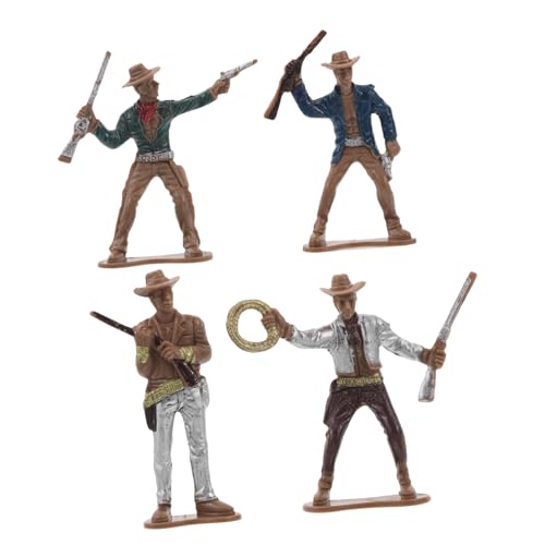 VICASKY 4 Stück Western-Cowboy-Modell Cowboy- Figur Im Western-Stil Western-Cowboy-spielzeugfigur Cowboy-Statue Zum Sammeln Western-sammelfigur Westliche Partygeschenke Plastik von VICASKY