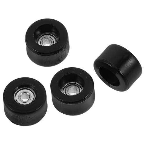 VICASKY 4 Stück Zubehör Für Finger-Skateboard-räder Praktische Räder Finger-Skateboard-lagerrad Skateboard-Rad Robuste Räder Wiederverwendbare Räder Skateboard Lager Plastik Black von VICASKY