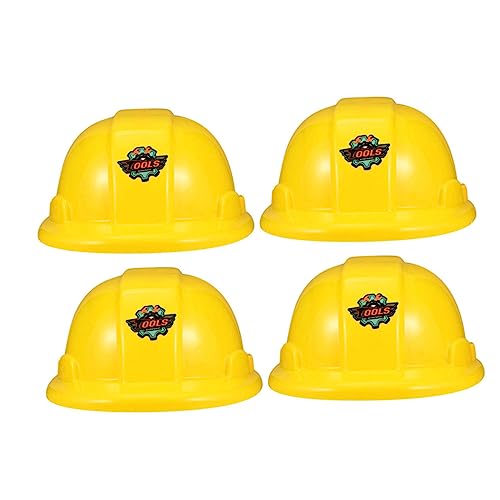 VICASKY 4 Stück -engineering-hut Schutzhelme Für Kostüm Hüte Mottoparty-bauhut -schutzhelm Aufkleber Für Schutzhelme Hardhats Bauarbeiterhut Bausatz Yellow Plastik von VICASKY