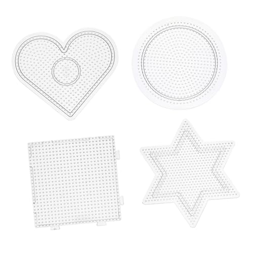 VICASKY 4 Teiliges Transparentes Steckplatten für Bügelperlen Kunststoff Geometrische Vorlagen Sechseck Kreis Herz für DIY Kinderbasteln Fördert Kreativität und Feinmotorik VICASKY 4 Teiliges Transparentes Steckplatten für Bügelperlen Kunststoff Geometrische Vorlagen Sechseck Kreis Herz für DIY Kinderbasteln Fördert Kreativität und Feinmotorik von VICASKY