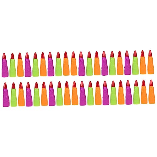 VICASKY 40 STK Hexennagel-Set Halloween-Finger falsche Nägel Halloween gefälschte Finger Hexenfingernagel Halloween schminke Halloween Make up Hexennägel falsche Fingernägel Plastik von VICASKY