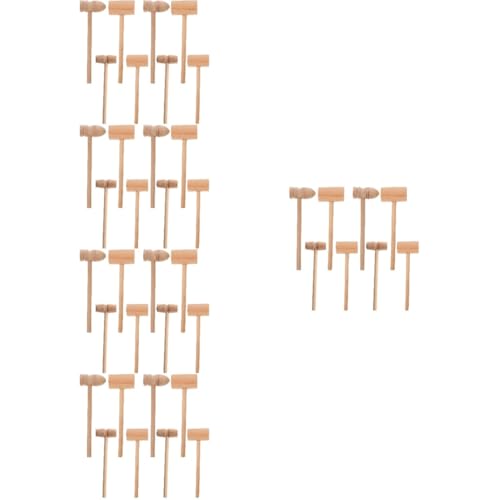 VICASKY 40 STK Osterhammer natürliches hartes Buchenholz Spielzeug Werkzeuge für Kinder Ostern Holzhammer multifunktionswerkzeug fleischhammer Multifunktionaler Eierhammer Eierklopfhammer von VICASKY