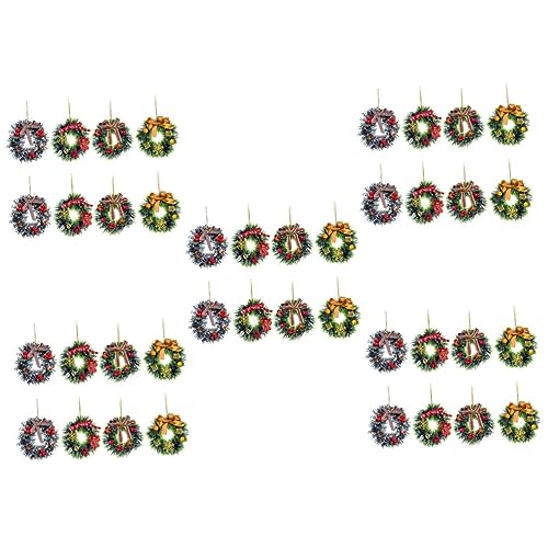 VICASKY 40 STK Weihnachtskranz Minikränze Zum Basteln Weihnachtsfensterkranz Miniatur-Girlande Kranz Girlande Spielzeugkränze Simulierter Kranz Weihnachtsdekorationen Kranz Green PVC von VICASKY