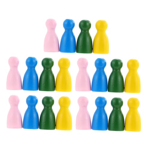 VICASKY 40 Stück Zubehör für Brettspiele Schachfiguren menschliche Gestalt Brettspiel Schachfigur spielsachen für Kinder Chess Pieces Spielzeug Schachbrett Flugschachfigur aus Holz hölzern von VICASKY