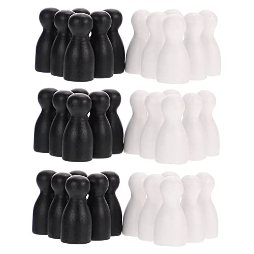 VICASKY 48 Stück Statue des Schachkönigs Schach-Buchstützen Schachskulptur schachfiguren Schach zubehör schachfiguren Set Flugschach Schachfigur Brettspiel Schachfiguren Holz Black von VICASKY