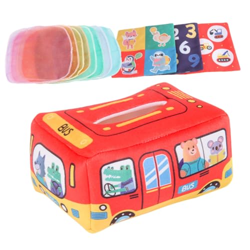 VICASKY 4Er-Box Nicht schlechte Taschentuch Box Kinder Kuscheltier lernspielzeug plüschtier sensorisches Spielzeug Kinder spielset Babyspielzeug Kleinkind zubehör Stoff rot von VICASKY