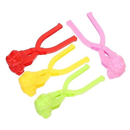 VICASKY 4er Set Dinosaurier Schneeballmacher Schnee Für Bunte Schneeball Clamps Und Pink Ideales Winter Für Outdoor Aktivitäten Und Schneeballschlachten von VICASKY