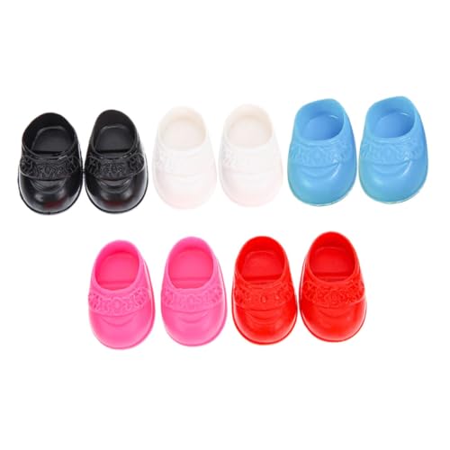 VICASKY 5 Paare Schuhe Minipuppenschuhe Simulierte Minischuhe Miniatur-Schuhe Kleiner Schuhschmuck Kleine Hausrequisiten Mini-szenen-Requisiten Miniatur-dekor Mini-Schuhe Plastik von VICASKY