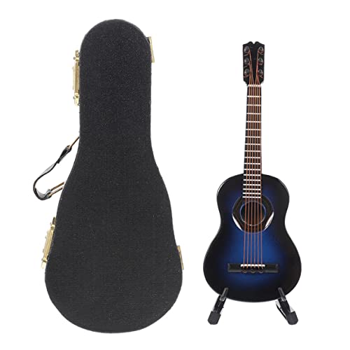 VICASKY 5 Sätze Gitarrenmodell Miniaturdekoration Miniatur-Mikrofon Spielzeug Gitarre spielzeuggitarre Mini-Gitarre Spielzeug Miniatur Gitarre Gitarrenspielzeug für Kinder Holz Blue von VICASKY