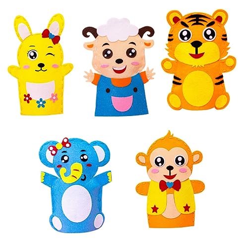 VICASKY 5 Sätze Handpuppe Selber Machen Tierpuppen Hasenspielzeug Für Kuscheltiere Für Marionette Zappeln Plüschspielzeug Handpuppen Für Handpuppen DIY Material Tuch von VICASKY