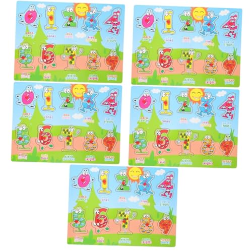 VICASKY 5 Sätze Spanisches Puzzle Puzzlematte Kleinkindspielzeug Rätsel Puzzlebuch Tiere Spielzeug Kinderspielzeug Kinder Spielzeug Jigköpfe Kleinkind Spielzeug Spielzeuge Holz von VICASKY