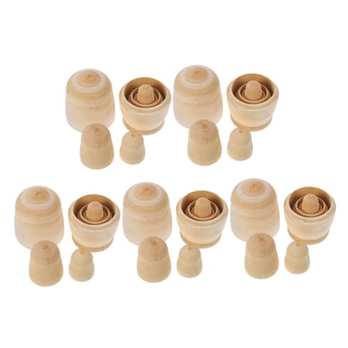 VICASKY 5 Sätze Unbemalte Schachtelpuppe Puppen aus Holz Schichtige DIY Bastelset Sichere Glatte Oberfläche für Kunstprojekte Kreatives Malen und Geschenkdekoration VICASKY 5 Sätze Unbemalte Schachtelpuppe Puppen aus Holz Schichtige DIY Bastelset Sichere Glatte Oberfläche für Kunstprojekte Kreatives Malen und Geschenkdekoration von VICASKY