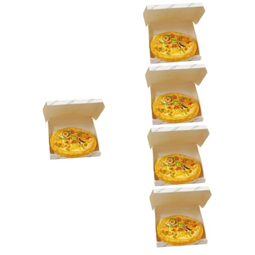 VICASKY 5 Sets Mini Pizza Mit Box Miniaturen Puppenhaus Puppenhaus Miniatur Pizza Dekorationen Für Shop Gefälschte Pizza Foto Requisite Mini DIY Dekor Puppenhaus Gefälschte von VICASKY