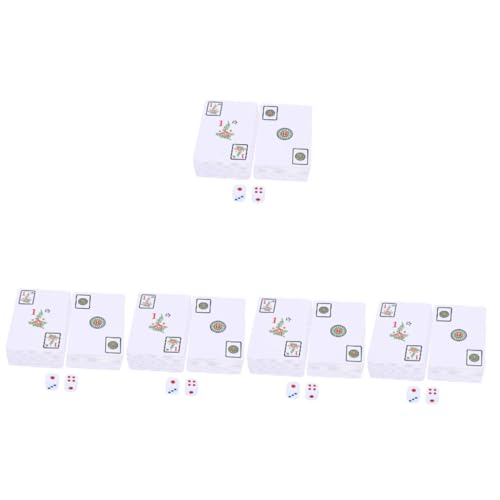 VICASKY 5 Sets Reise Mahjong Fliesen Lustiges Mahjong Kartenspielzeug Chinesisches Mahjong Kartenspielzeug Mahjong Spielkarte Mahjong Karten Spielzubehör PVC Mahjong Kartenset von VICASKY