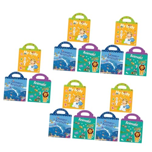 VICASKY 5 Stück 3 Stickerbuch Fensteraufkleber für Kinder statische Stickerbücher kinderkram Buch Activity für kinder Zoo Spielzeuge Ornament Sticker-Spielzeug Meerestier-Diysticker von VICASKY