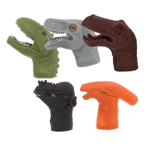 VICASKY 5 Stück Dinosaurier Fingerpuppen Spielzeug Spielzeug Tiere Hand Fingerpuppe Fingerspielzeug Entzückende Fingerpuppen Fingerspielzeug Für Tier Fingerpuppen Weiches Gummi von VICASKY