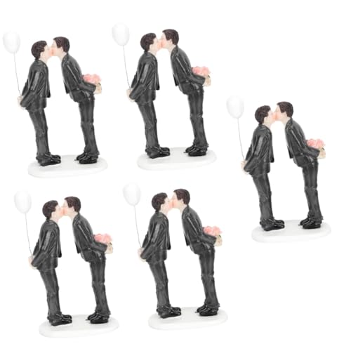 VICASKY 5 Stück Hochzeitstortenfigur Resin Brautpaar Deko Cake Pick für Valentinstag Festliche Tortendekoration Centerpiece VICASKY 5 Stück Hochzeitstortenfigur Resin Brautpaar Deko Cake Pick für Valentinstag Festliche Tortendekoration Centerpiece von VICASKY
