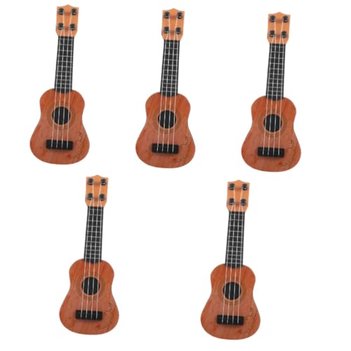 VICASKY 5 Stück Kinder Gitarren Spielzeug Realistische Gitarrenfigur Banjo Instrument Spielzeug Miniatur Gitarre Puppenhaus Ukulele Musikspielzeug Gitarre Nachbildung Modell von VICASKY