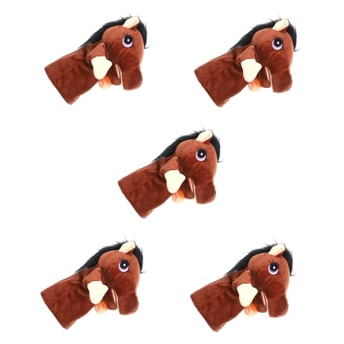 VICASKY 5 Stück Pferdepuppen Plüschhandpuppen Handpuppen Spielzeug Tierhandpuppen Entzückende Handpuppen Cartoon Tiere Niedliche Tierpuppen Pferd Stofftiere Cartoon Handpuppen von VICASKY