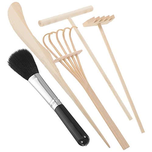 VICASKY 5 Teiliges Miniatur Rake Set Für Sand Und Tischkunst Inklusive Pinsel Ideal Für Micro Landschaften Und Sandspielzeug Kreative Werkzeuge Für Und Erwachsene von VICASKY