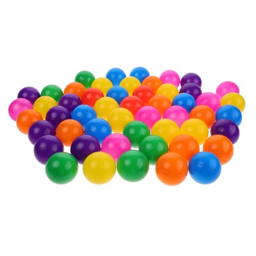 VICASKY 50 Stück Bobo Bälle Bällebad Bälle Wiederverwendbar Spielball Runde Meeresbälle Bunte Ozeanbälle Bunte Bällebad Bälle Bälle Spielplatz Pool Dekor Kunststoff von VICASKY