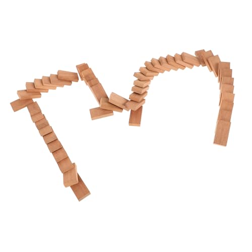 VICASKY 50 Stück Domino-Spiel Brettspiele Dominospielzeug Aus Holz Dominosteine ​​aus Holz Dominotische Für Jungen Leichte Reise-dominosteine Mini Dominosteine Hölzern Light Brown von VICASKY