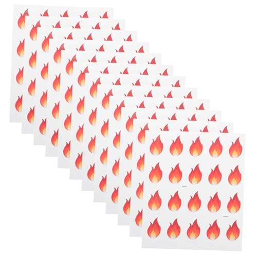 VICASKY 500 Pcs Flammenaufkleber Feuer Aufkleber Kleine Etikettenaufkleber Dekorative Etiketten Für Gläser Etikettenaufkleber Für Gläser Küchenetiketten Für Behälter PVC von VICASKY