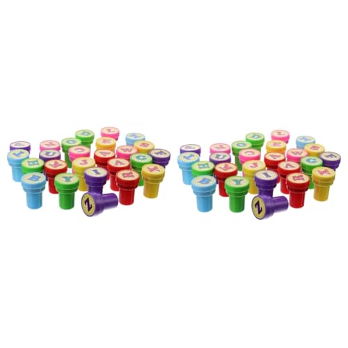 VICASKY 52 STK Kinderstempel Kinder Stempel kiddostempel Stempelspielzeug für Kinder für Kinderpartys Kinder Briefmarken Alphabetstempel für Kinder Stempel mit 26 Buchstaben von VICASKY