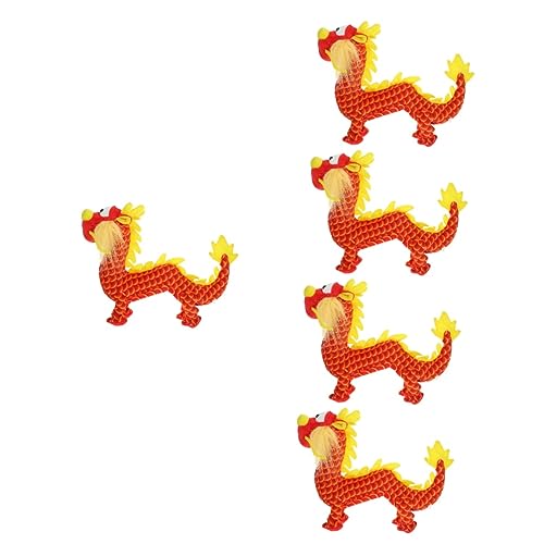 VICASKY 5St Drachen Plüschtier Cartoon-Drachen-Plüsch Geburtstagsgeschenk für Kinder Kinderspielzeug Kinder Kuscheltier Spielzeuge Plüschtiere mit Drachen Plüschdrache PP Baumwolle rot von VICASKY