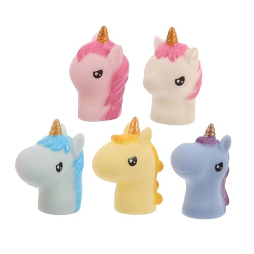 VICASKY 5St Einhorn Handpuppe Einhorn Fingerpuppe für Tiere Handpuppe für Einhornliebhaber winzige Fingerhände Mini-Kuscheltiere Vinyl von VICASKY