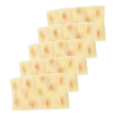 VICASKY 5St Nachgemachte Soda-Cracker Spielzeug Lebensmittel küchendekoration Geschenkidee Küche gefälschte Kekse künstlicher Keks gefälschter Keks Keks-Simulationsspielzeug PVC Beige von VICASKY