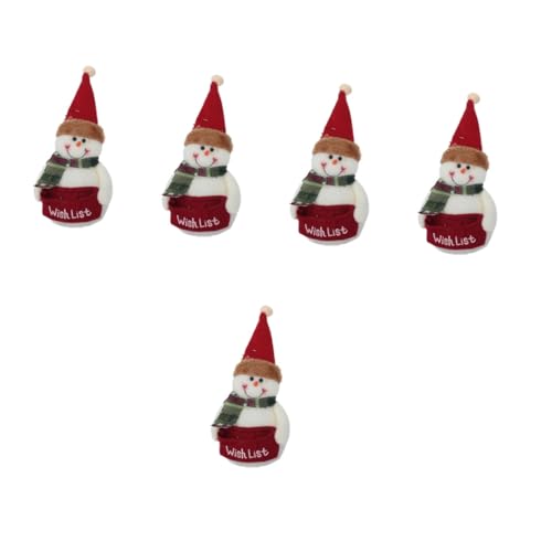 VICASKY 5St Puppe Weihnachtsdekorationen weihnachtsschneemann Spielzeug weihnachtsschmuck Kinder Weihnachts Figuren santaclaus Strickschneemann aus Holz Schneemann-Ornament Polyester Weiß von VICASKY