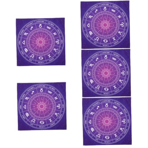 VICASKY 5St Tarot-Tischdecke Tarot Tischdecke Astrologie Tischdecke Tarottuch Wicca-Zubehör und Werkzeuge Weissagung Tischtuch Tischläufer Altar Tuch Weissagung Tischdecke Stütze Polyester von VICASKY