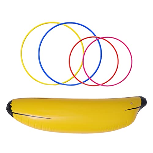 VICASKY 5st Aufblasbares Bananenspielzeug Aufblasbarer Ringwurf Junggesellinnen Aufblasbares Spielzeug Ringwurfreifen Spielzeug Für Kinder Aufblasbarer Bananenringwurf Kinderspielzeug von VICASKY