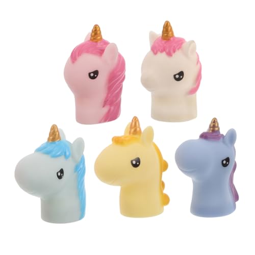 VICASKY 5st Einhorn Handpuppe Fingerpuppen Aus Gummi Fingerpuppe Spielzeug Handpuppen Für Kinder Tierspielzeug Aus Gummi Bade Fingerpuppen Geschichte Zeit Fingerpuppen Fingermonster Vinyl von VICASKY