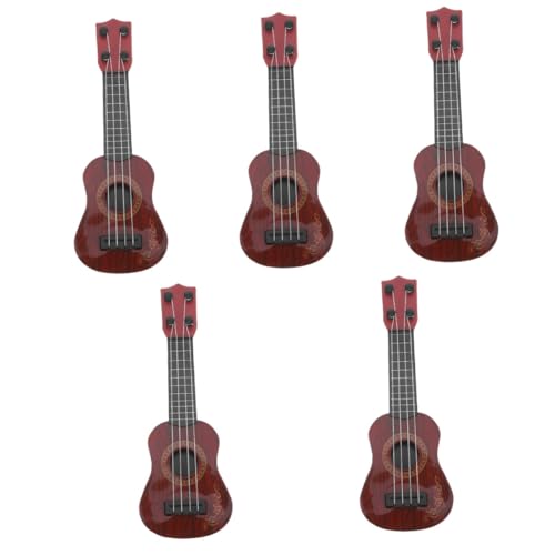 VICASKY 5st Gitarrenspielzeug Für Kinder Kinderspielzeug Ukulele Mini-Musikinstrument Spielzeug Für Lerninstrumente Kinder-Instrument-Spielzeug Musikalisches Lernspielzeug Abs Brown von VICASKY