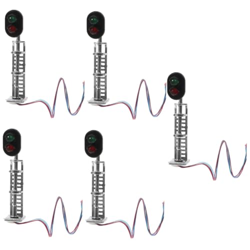 VICASKY 5st Modellbahn Lichter Modelleisenbahn Mini-Spielzeug Spielset Mit Straßenschildern Simulationssignalverzierung Kinderspielzeug Ampel Sandtisch-zubehör Scale Zug Zubehör Metall von VICASKY