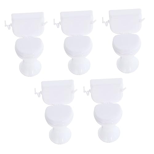 VICASKY 5st Puppentoilette Toilettensitz Für Kleinkinder Tragbares Töpfchen Für Kleinkinder Babytopf Miniaturszene Toilettentrainingssitze Plüsch Toiletten-Training Weiß Plastik von VICASKY