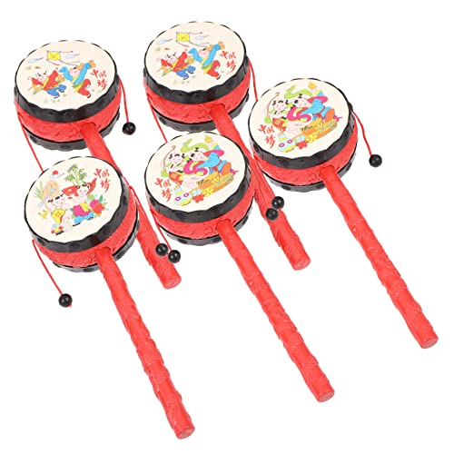 VICASKY 5st Rassel Trommel Babyspielzeug -Percussion-Instrumente Spielzeugtrommeln -trommeln Schütteln Musikspielzeug Kinderspielzeug Plastik Colorful von VICASKY