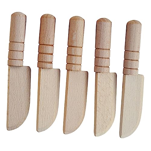 VICASKY 5st Simuliertes Holzmesser Spielset Für Kinder Cutter-Spielzeug Für Puppenhaus Spielset Für Die Kinderküche Gemüseschneider Für Kinder Werkzeuge Für Kinder Obst Schneiden Spielzeug von VICASKY