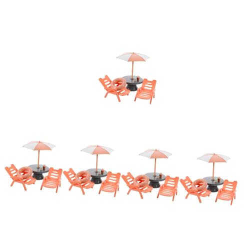 VICASKY 5st Strandkorb-set Mini-hausmöbel Miniatur-sessel Strandkorb-modell Puppenhaus-pool-ornament Simulierte Möbel Mini-strandkorb-ornament Mini-hausverzierung Mini-möbel Mini-sofa Abs von VICASKY