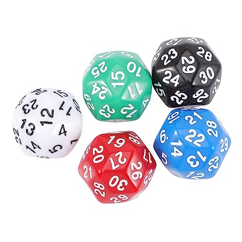 VICASKY 5st Zahlenwürfel Mehrseitige Würfel Rollenspiel Würfel Zahlenspielzeug 30-seitiger Würfel Edelstein Würfel RPG-würfel Brettspiel Würfel Unregelmäßige Würfel Tischspielwürfel Acryl von VICASKY