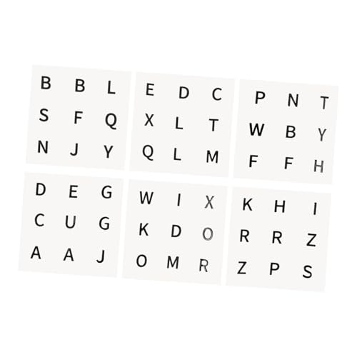 VICASKY 6 Bögen Würfel Hilfszubehör Puzzles Schwarze Buchstaben Aufkleber Würfel Spielzeugaufkleber Für Sehbehinderte Große Alphabet Würfelaufkleber Würfel Spielzeugbuchstabenaufkleber von VICASKY