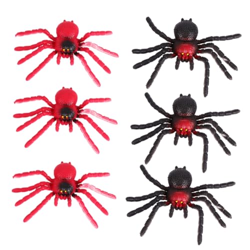 VICASKY 6 STK Halloween-Simulationsspinne Streich Mini-Halloween Mini-Spielzeug Spinnendekor Halloween Spielzeug Halloween Toys funnytoys Spinnenmodell Spielzeug realistische Spinne Gummi von VICASKY