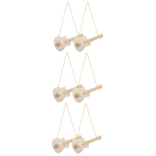 VICASKY 6 STK Holzspielzeug kinderspielzeug bastelsets für Kinder Mini-Spielzeug kleine Gitarre für Kinder DIY papierschere Kinder Spielzeug Graffiti-Gitarrenspielzeug aus Holz hölzern von VICASKY