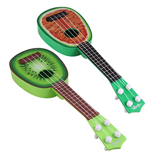 VICASKY 6 STK Mini-Obstgitarre kinderinstrumente Kinder musikinstrumente musikspielzeug kleine Gitarre Gitarrenspielzeug für Kinder kleine Ukulele einzigartige Frucht-Ukulele Plastik Green von VICASKY